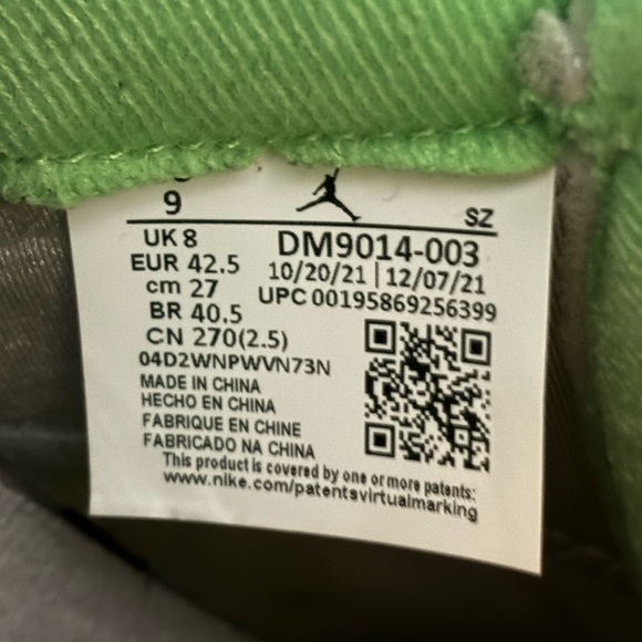 Green bean Jordan’s size 9 - Picture 6 of 8